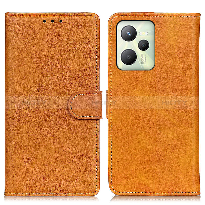 Custodia Portafoglio In Pelle Cover con Supporto A05D per Realme C35 Marrone