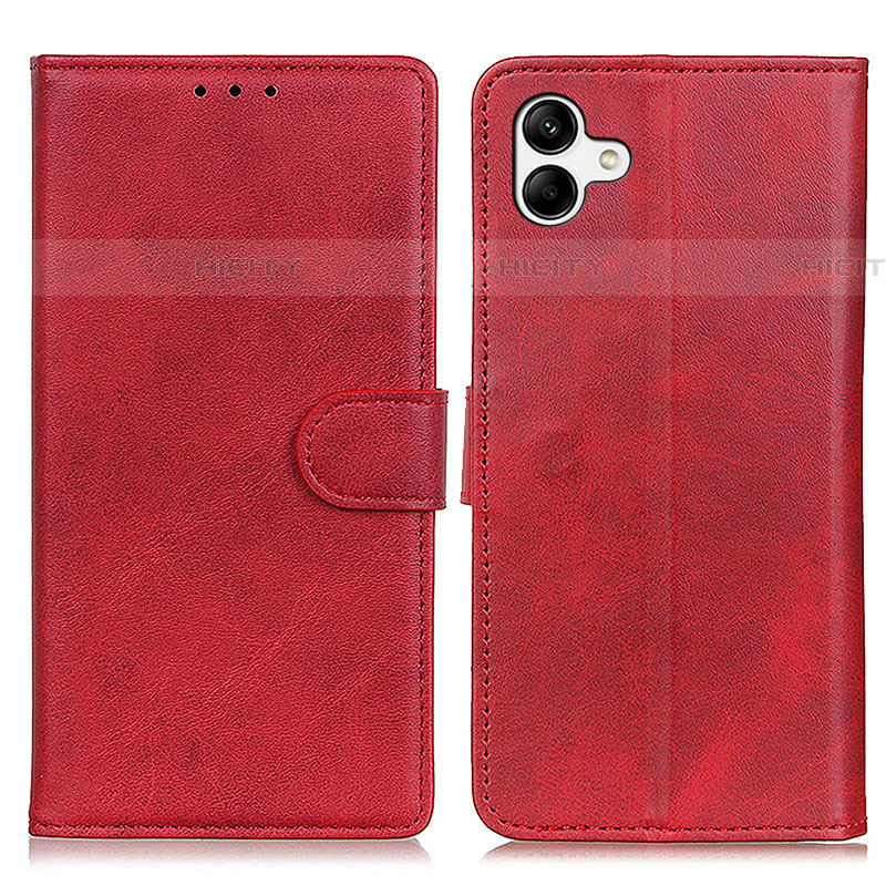 Custodia Portafoglio In Pelle Cover con Supporto A05D per Samsung Galaxy A04E Rosso