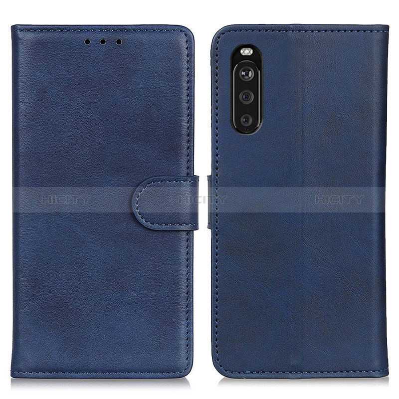 Custodia Portafoglio In Pelle Cover con Supporto A05D per Sony Xperia 10 III Lite Blu