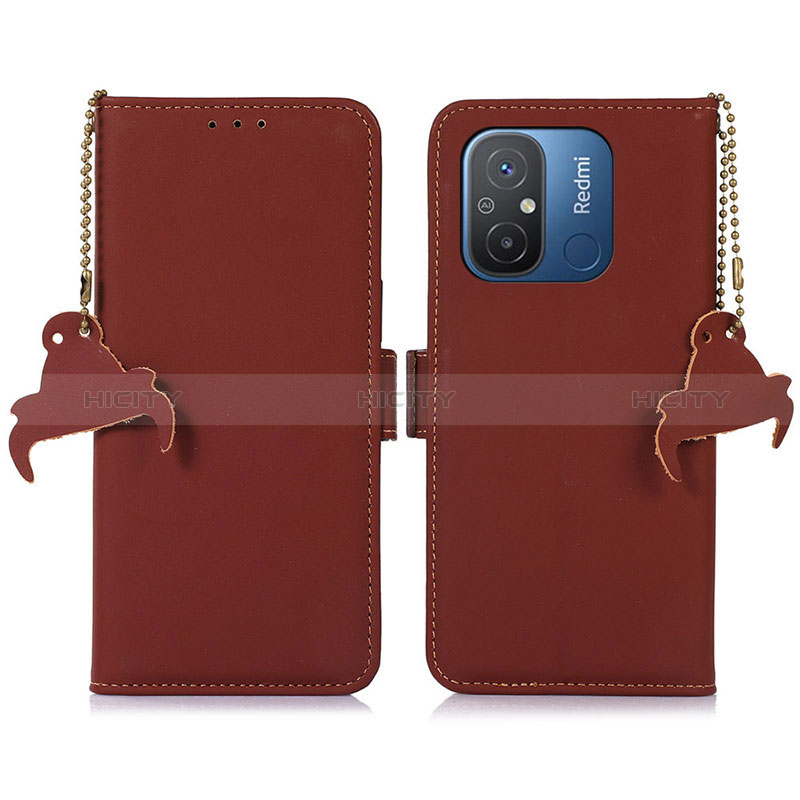 Custodia Portafoglio In Pelle Cover con Supporto A05D per Xiaomi Redmi 12C 4G Marrone