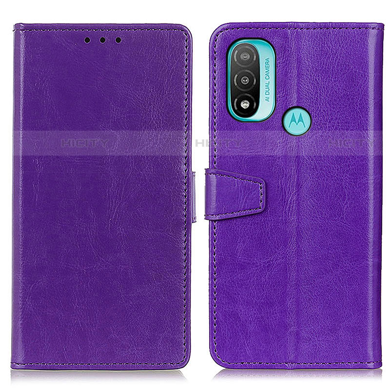 Custodia Portafoglio In Pelle Cover con Supporto A06D per Motorola Moto E20 Viola