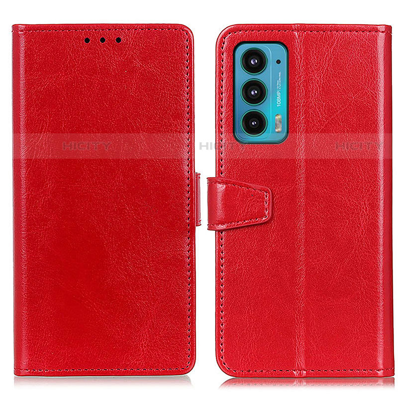 Custodia Portafoglio In Pelle Cover con Supporto A06D per Motorola Moto Edge 20 5G Rosso