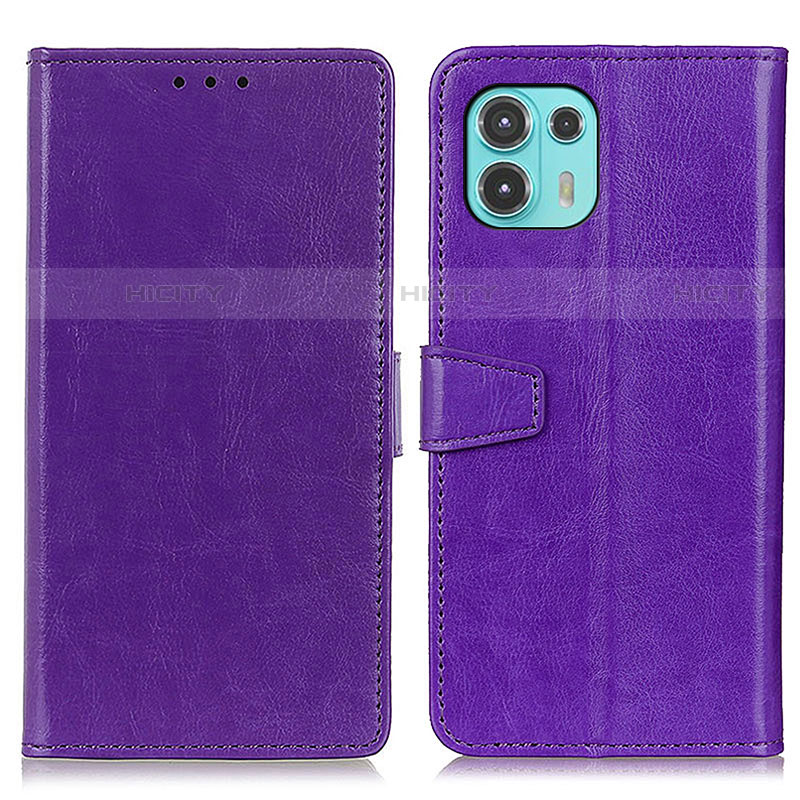 Custodia Portafoglio In Pelle Cover con Supporto A06D per Motorola Moto Edge 20 Lite 5G Viola