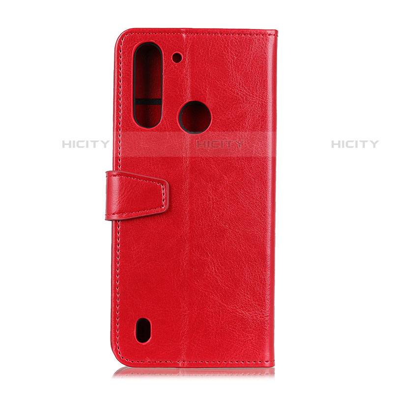 Custodia Portafoglio In Pelle Cover con Supporto A06D per Motorola Moto One Fusion Rosso