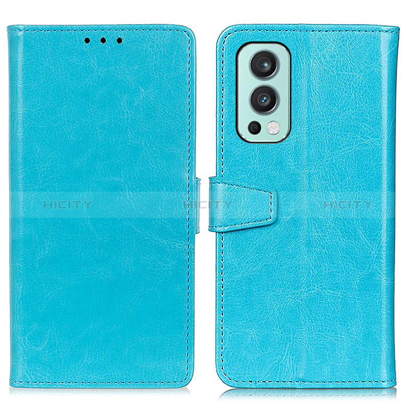 Custodia Portafoglio In Pelle Cover con Supporto A06D per OnePlus Nord 2 5G Cielo Blu