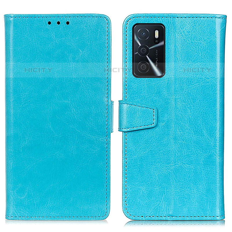 Custodia Portafoglio In Pelle Cover con Supporto A06D per Oppo A16s Cielo Blu