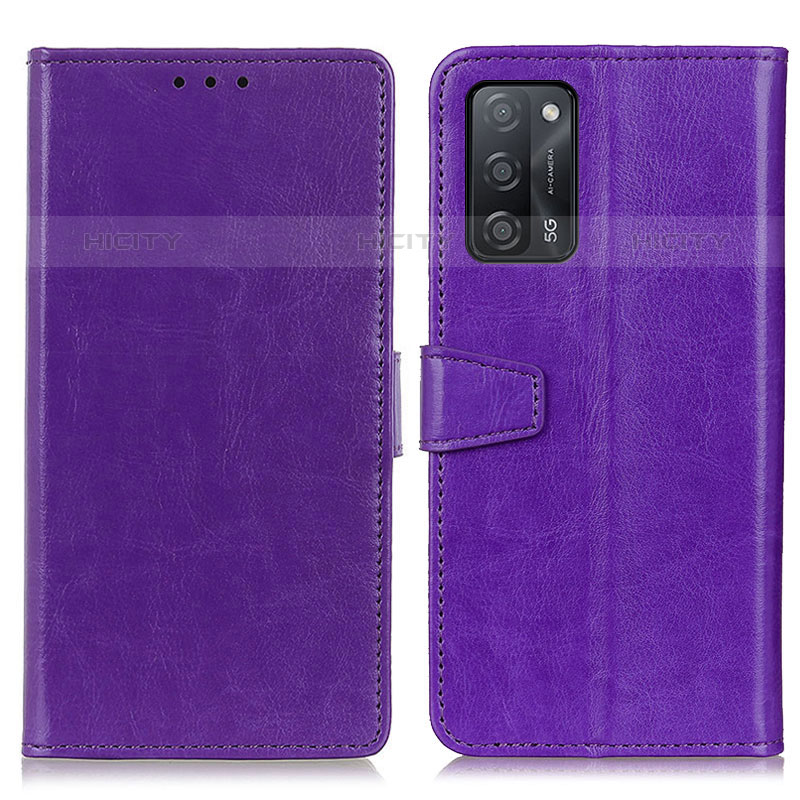 Custodia Portafoglio In Pelle Cover con Supporto A06D per Oppo A53s 5G Viola