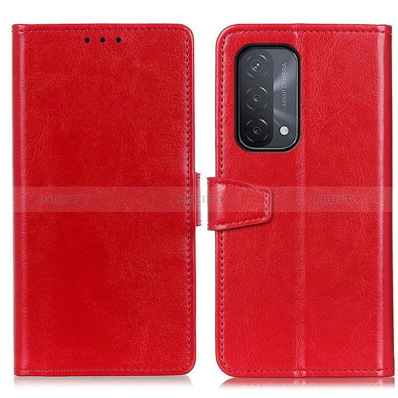 Custodia Portafoglio In Pelle Cover con Supporto A06D per Oppo A74 5G Rosso