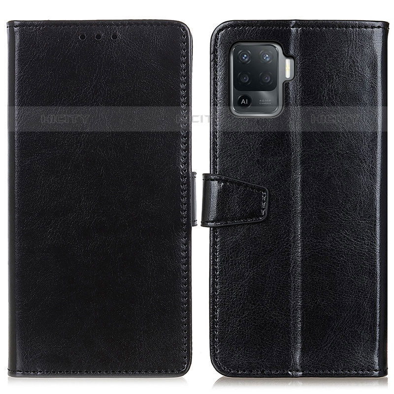 Custodia Portafoglio In Pelle Cover con Supporto A06D per Oppo F19 Pro Nero