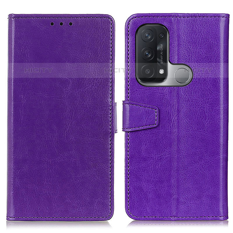 Custodia Portafoglio In Pelle Cover con Supporto A06D per Oppo Reno5 A Viola