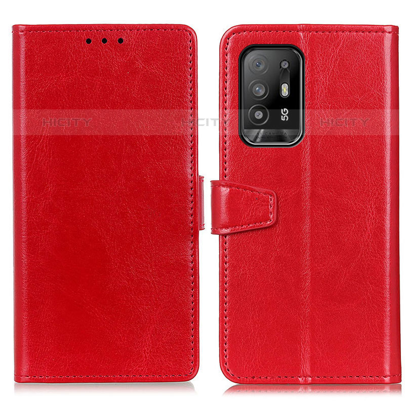 Custodia Portafoglio In Pelle Cover con Supporto A06D per Oppo Reno5 Z 5G Rosso