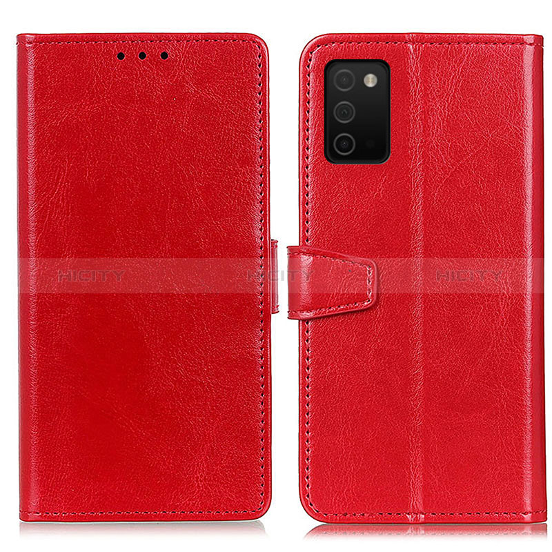 Custodia Portafoglio In Pelle Cover con Supporto A06D per Samsung Galaxy A02s Rosso