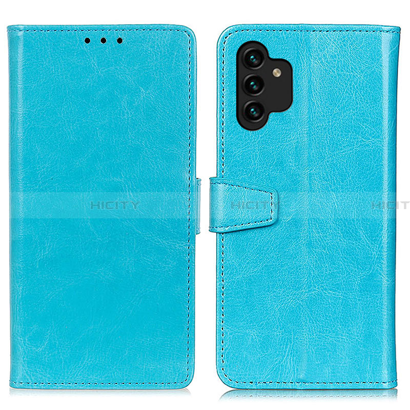 Custodia Portafoglio In Pelle Cover con Supporto A06D per Samsung Galaxy A13 4G Cielo Blu