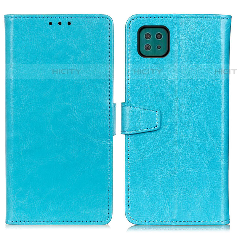 Custodia Portafoglio In Pelle Cover con Supporto A06D per Samsung Galaxy F42 5G Cielo Blu