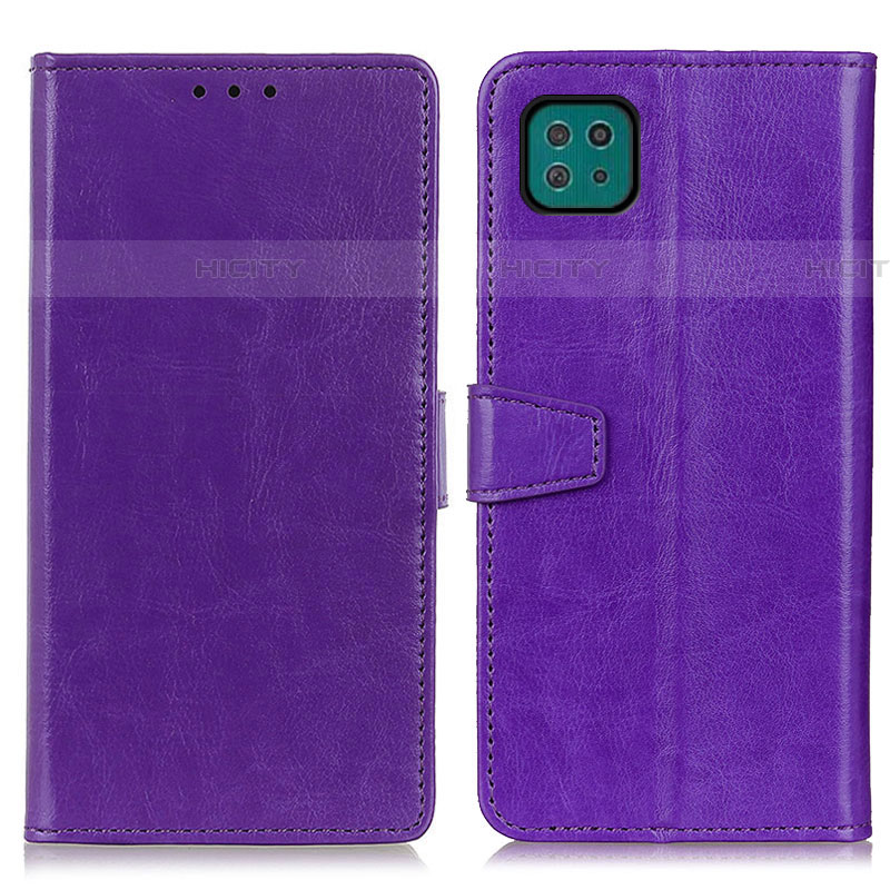 Custodia Portafoglio In Pelle Cover con Supporto A06D per Samsung Galaxy F42 5G Viola