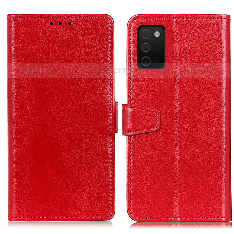 Custodia Portafoglio In Pelle Cover con Supporto A06D per Samsung Galaxy M02s Rosso