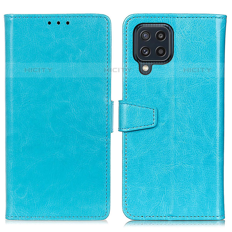 Custodia Portafoglio In Pelle Cover con Supporto A06D per Samsung Galaxy M32 4G Cielo Blu