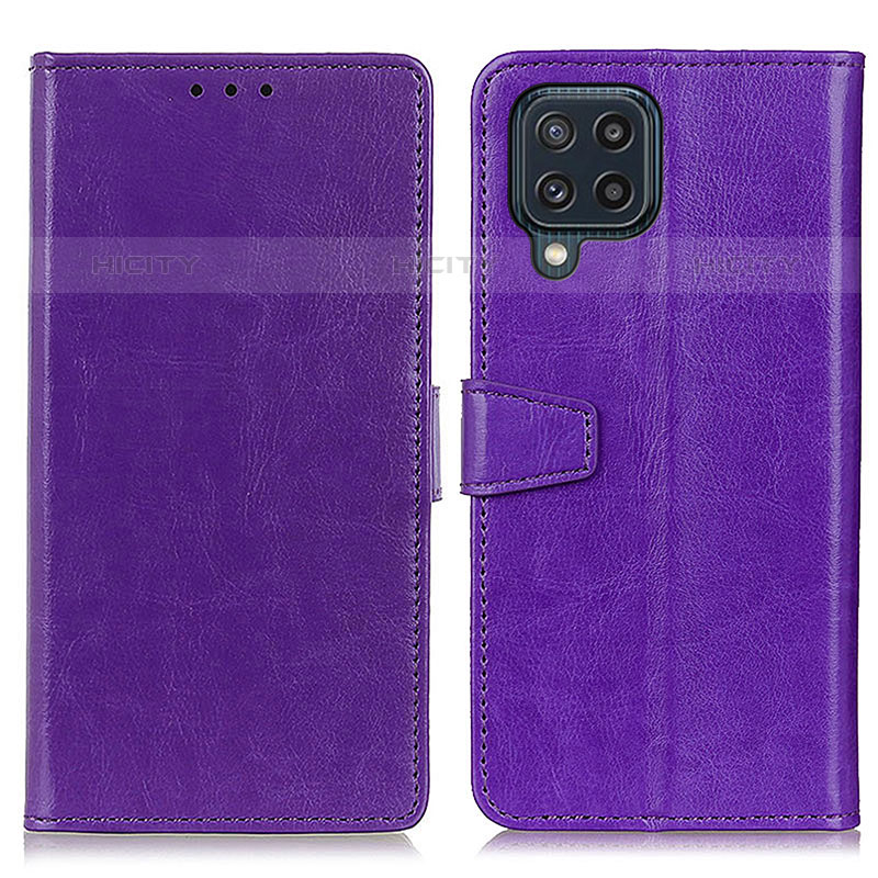 Custodia Portafoglio In Pelle Cover con Supporto A06D per Samsung Galaxy M32 4G Viola