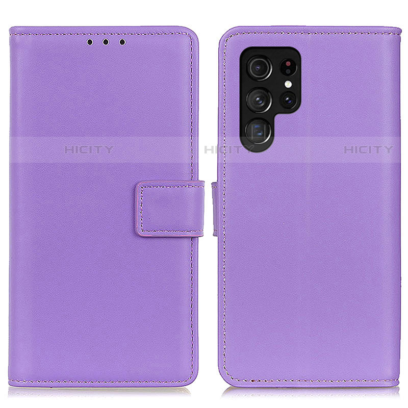 Custodia Portafoglio In Pelle Cover con Supporto A06D per Samsung Galaxy S23 Ultra 5G Viola