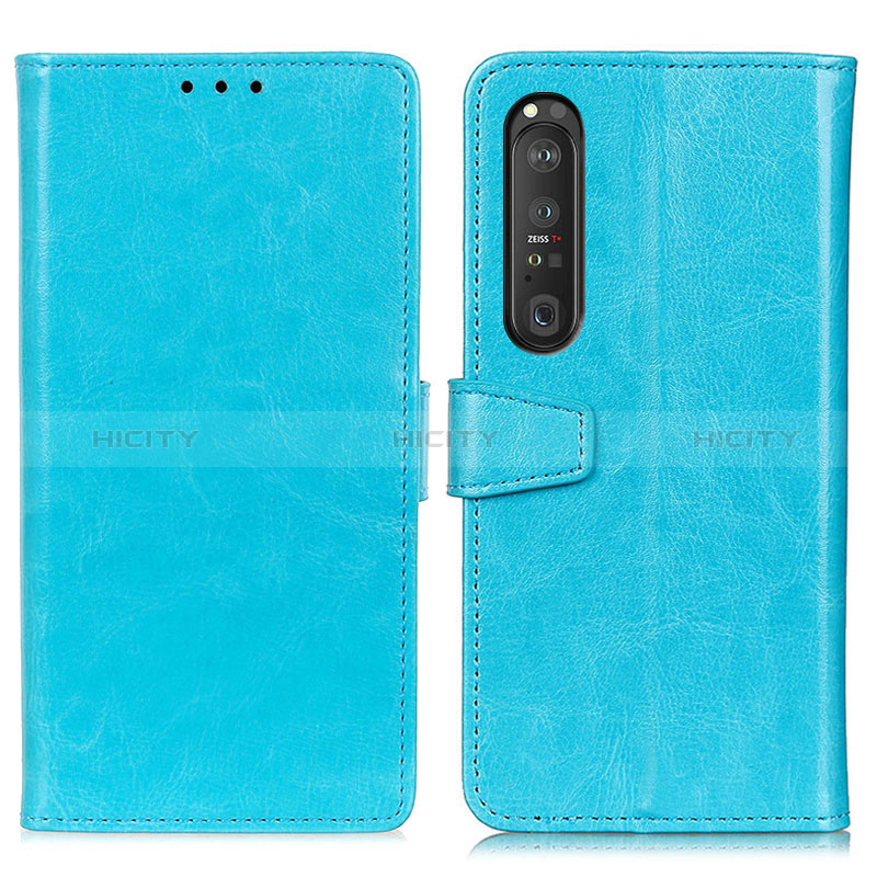 Custodia Portafoglio In Pelle Cover con Supporto A06D per Sony Xperia 1 III