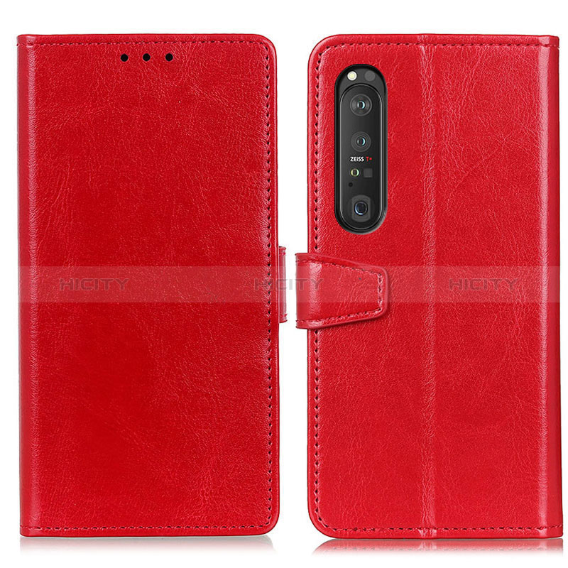 Custodia Portafoglio In Pelle Cover con Supporto A06D per Sony Xperia 1 III