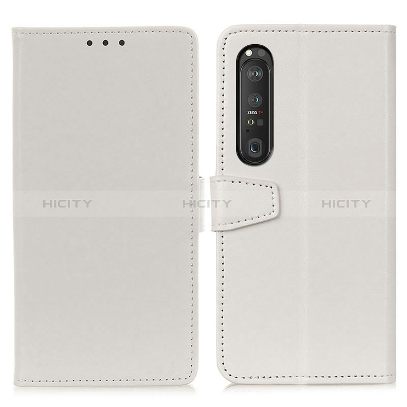 Custodia Portafoglio In Pelle Cover con Supporto A06D per Sony Xperia 1 III Bianco