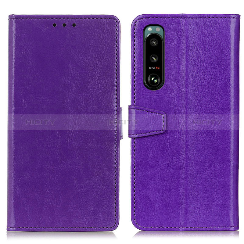 Custodia Portafoglio In Pelle Cover con Supporto A06D per Sony Xperia 5 III