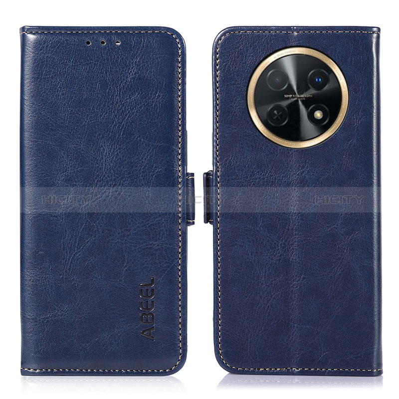 Custodia Portafoglio In Pelle Cover con Supporto A07D per Huawei Nova Y91 Blu