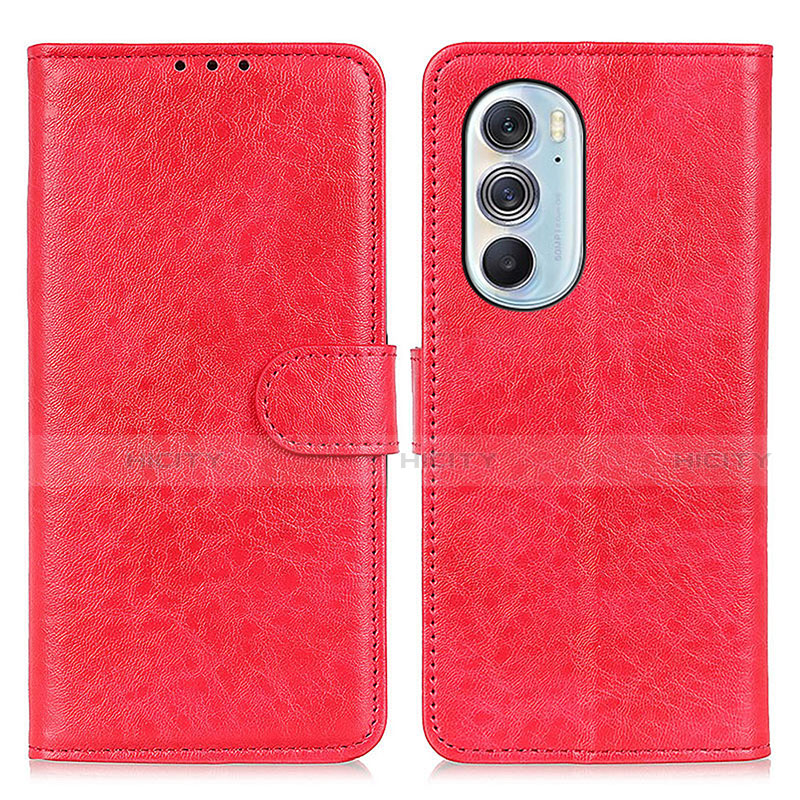 Custodia Portafoglio In Pelle Cover con Supporto A07D per Motorola Moto Edge 30 Pro 5G Rosso