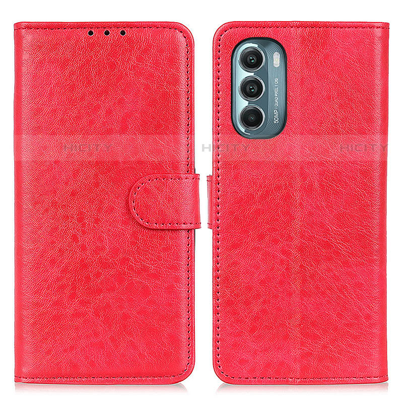 Custodia Portafoglio In Pelle Cover con Supporto A07D per Motorola Moto G Stylus (2022) 5G Rosso