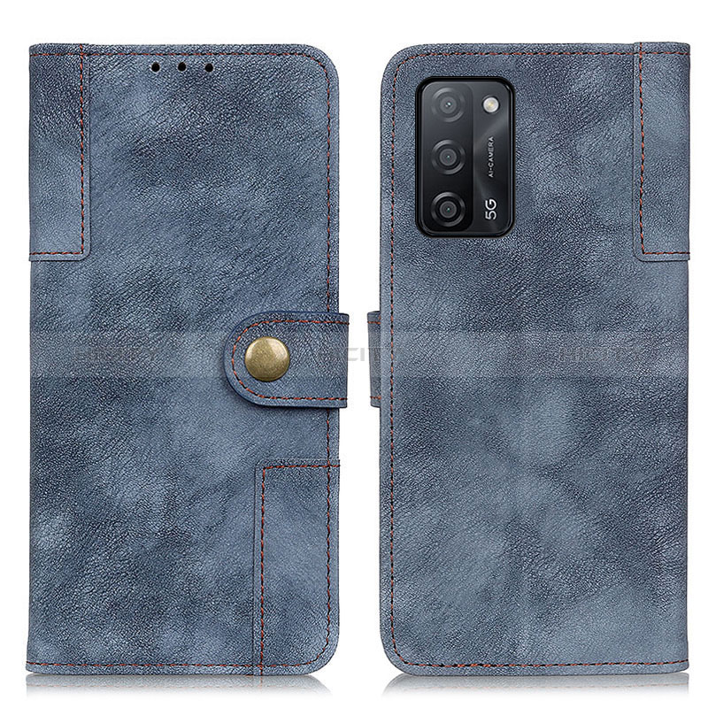 Custodia Portafoglio In Pelle Cover con Supporto A07D per Oppo A56 5G Blu