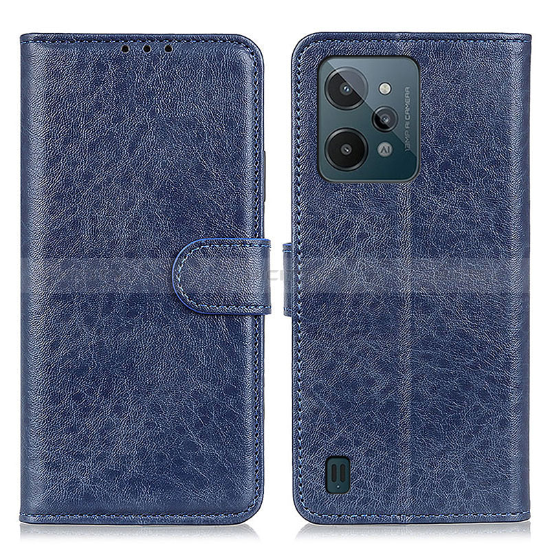 Custodia Portafoglio In Pelle Cover con Supporto A07D per Realme C31 Blu