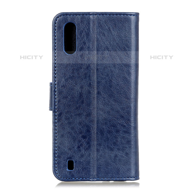 Custodia Portafoglio In Pelle Cover con Supporto A07D per Samsung Galaxy M01 Blu