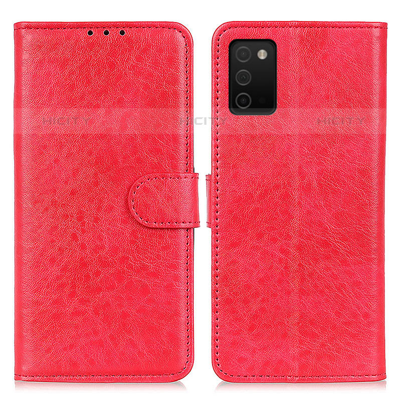 Custodia Portafoglio In Pelle Cover con Supporto A07D per Samsung Galaxy M02s Rosso