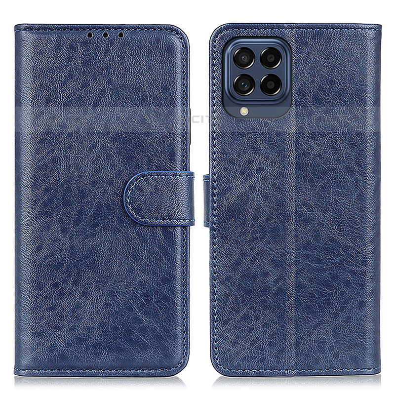 Custodia Portafoglio In Pelle Cover con Supporto A07D per Samsung Galaxy M53 5G Blu