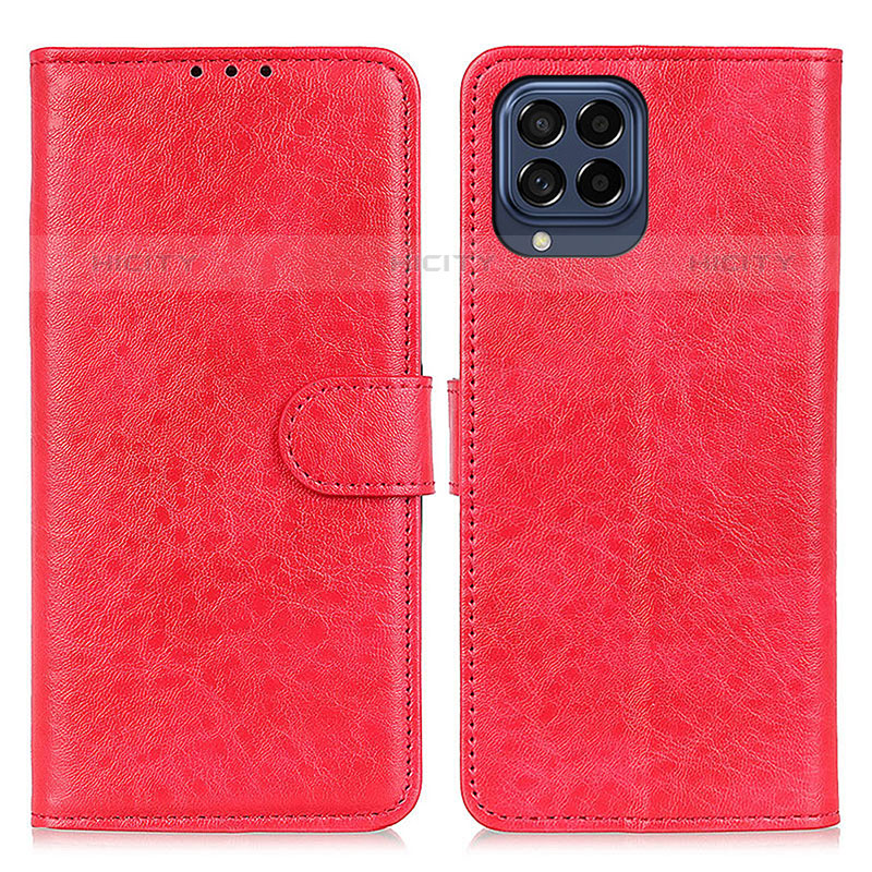 Custodia Portafoglio In Pelle Cover con Supporto A07D per Samsung Galaxy M53 5G Rosso