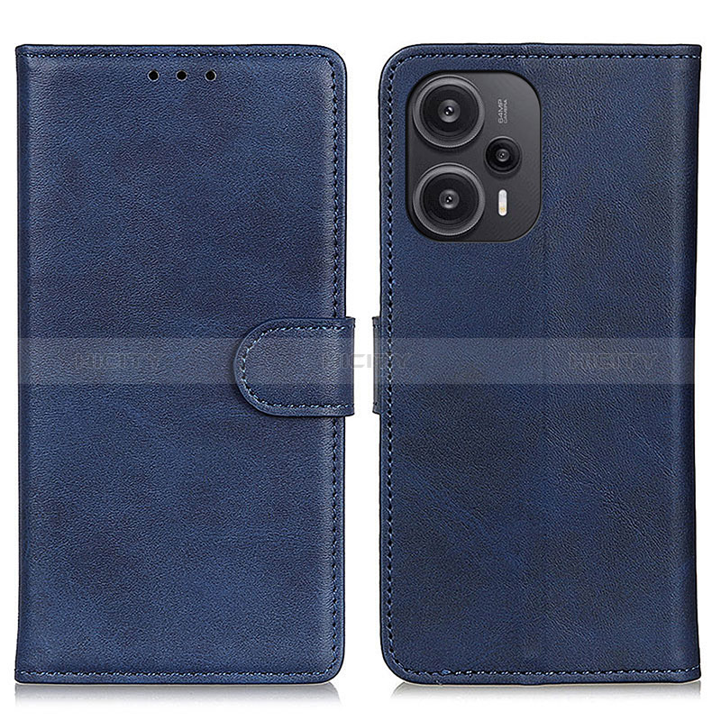 Custodia Portafoglio In Pelle Cover con Supporto A07D per Xiaomi Poco F5 5G Blu