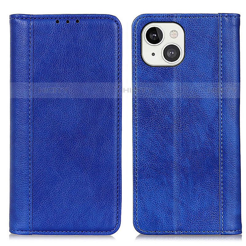 Custodia Portafoglio In Pelle Cover con Supporto A08 per Apple iPhone 14 Plus Blu