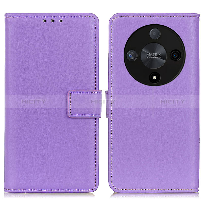 Custodia Portafoglio In Pelle Cover con Supporto A08D per Huawei Honor X9b 5G Viola