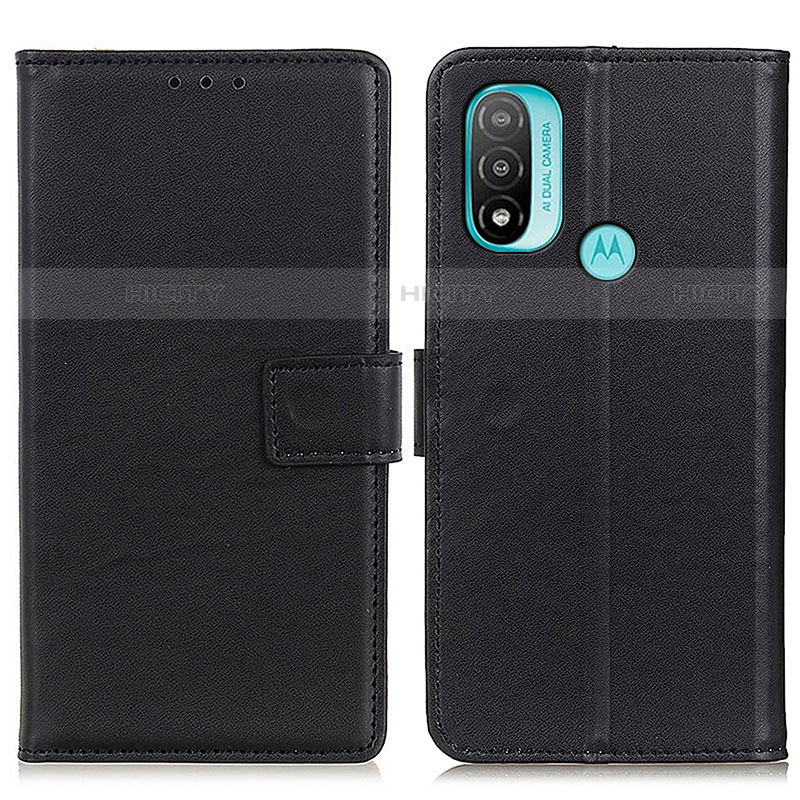 Custodia Portafoglio In Pelle Cover con Supporto A08D per Motorola Moto E20 Nero