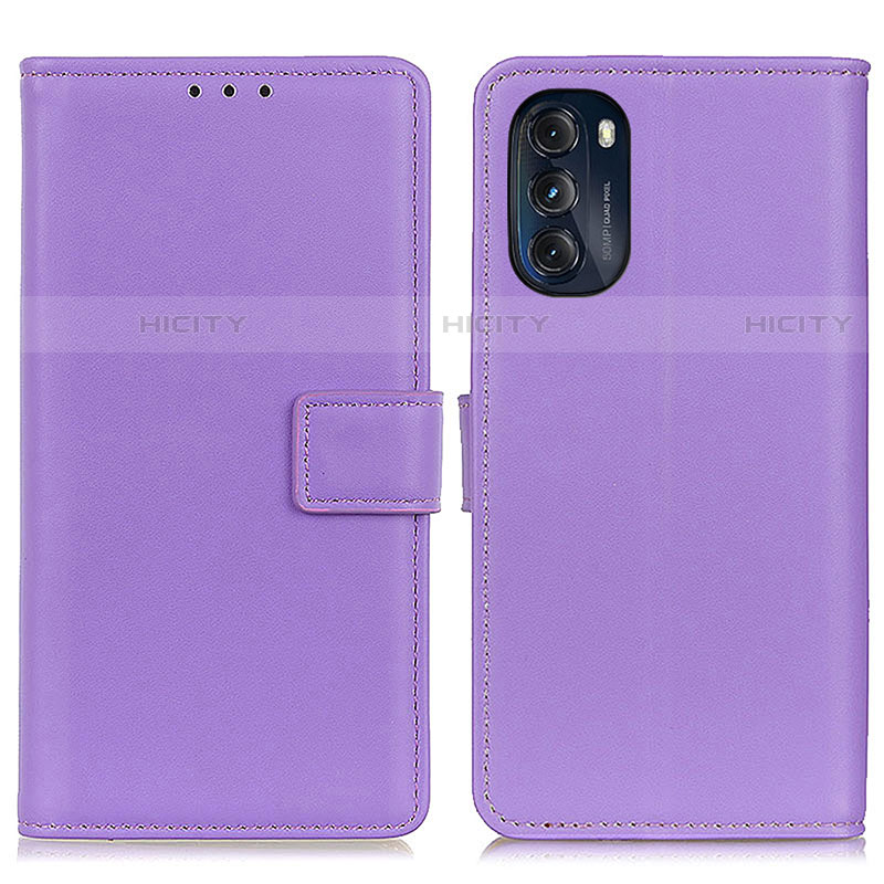 Custodia Portafoglio In Pelle Cover con Supporto A08D per Motorola Moto G 5G (2022) Viola