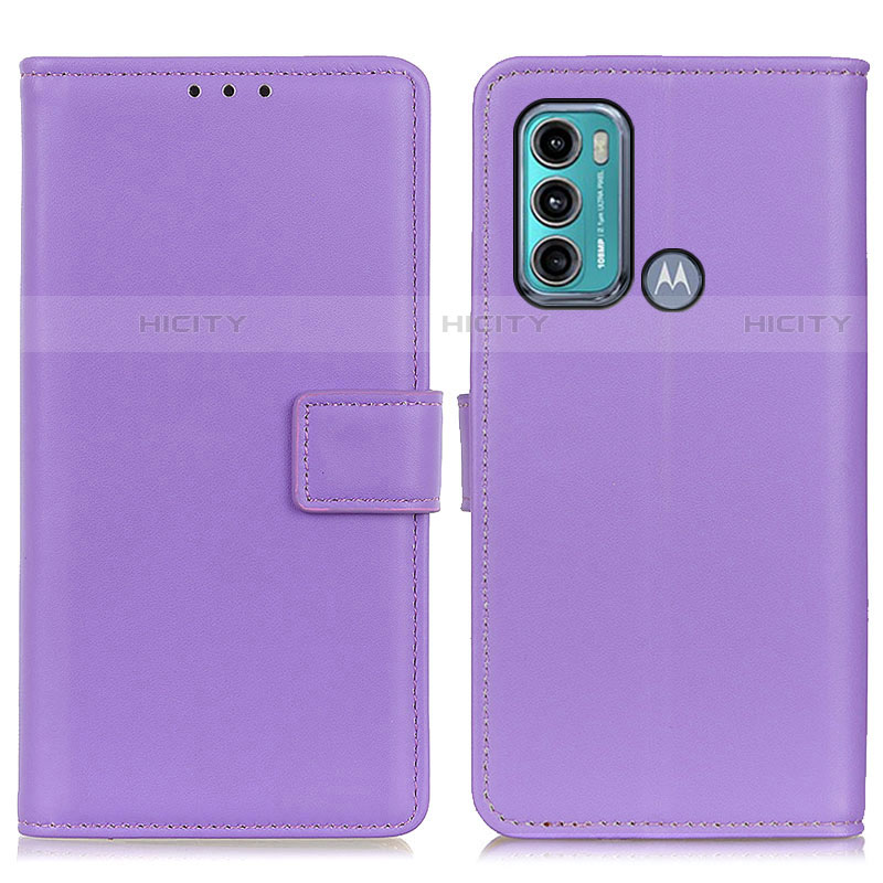 Custodia Portafoglio In Pelle Cover con Supporto A08D per Motorola Moto G40 Fusion Viola