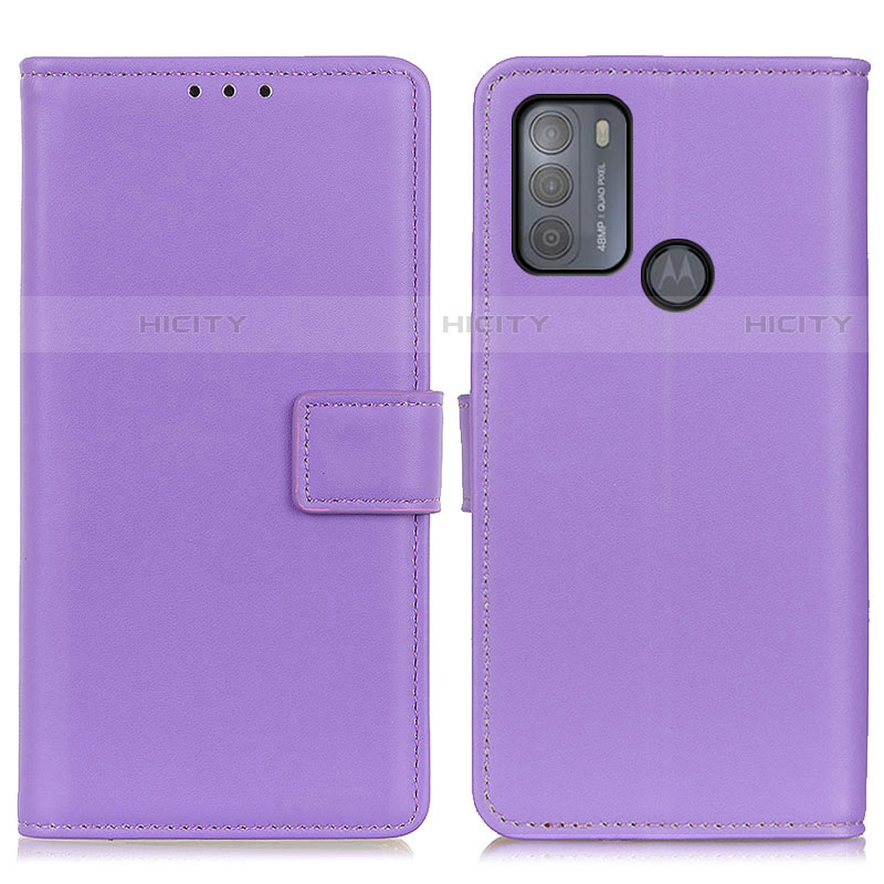 Custodia Portafoglio In Pelle Cover con Supporto A08D per Motorola Moto G50 Viola