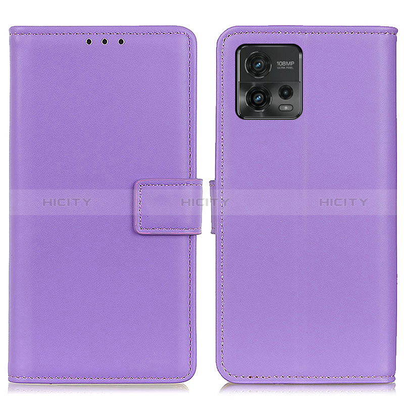 Custodia Portafoglio In Pelle Cover con Supporto A08D per Motorola Moto G72 Viola