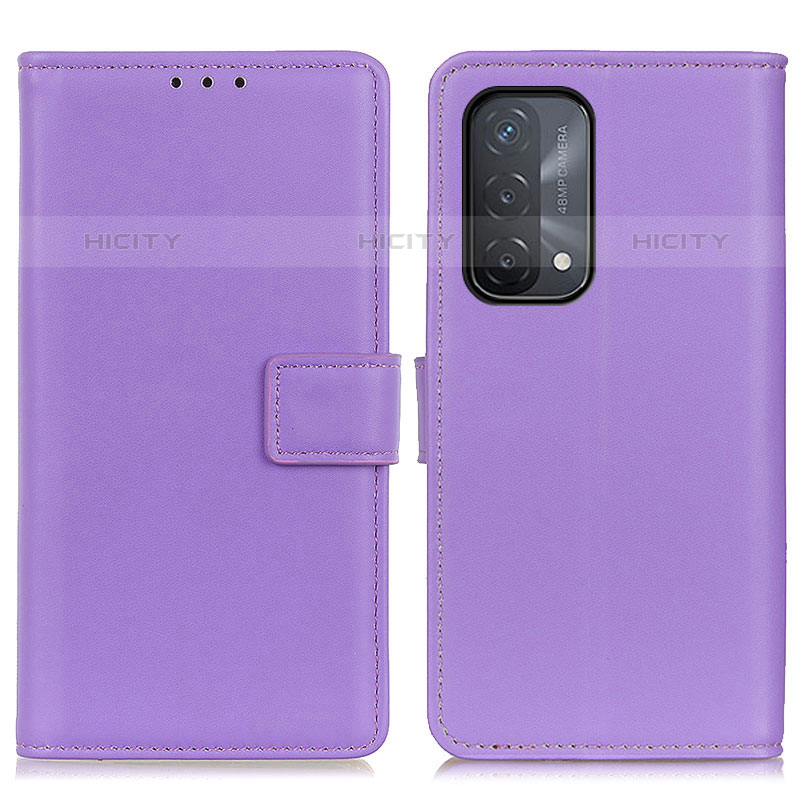 Custodia Portafoglio In Pelle Cover con Supporto A08D per OnePlus Nord N200 5G Viola