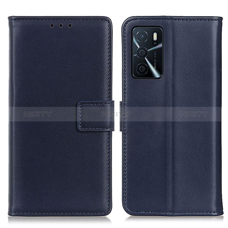 Custodia Portafoglio In Pelle Cover con Supporto A08D per Oppo A16 Blu