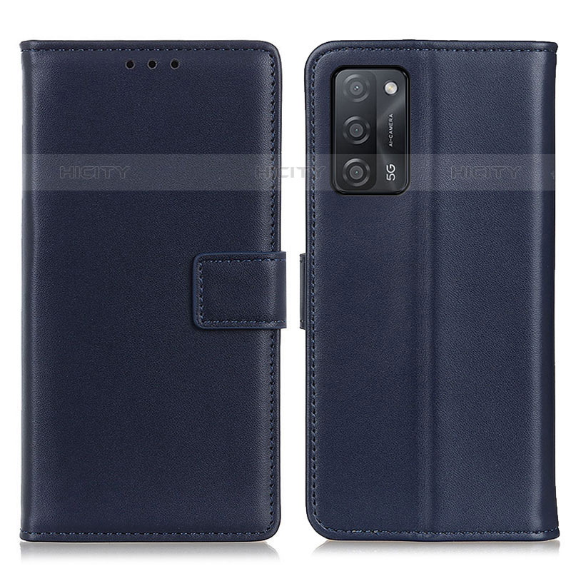 Custodia Portafoglio In Pelle Cover con Supporto A08D per Oppo A55 5G Blu