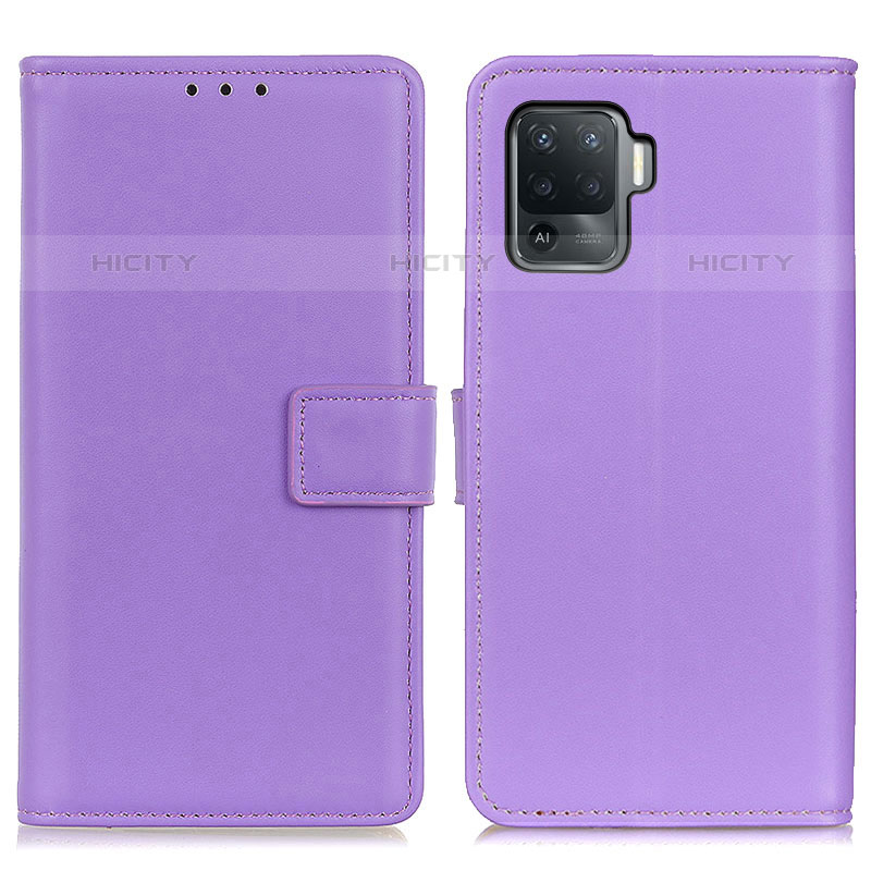 Custodia Portafoglio In Pelle Cover con Supporto A08D per Oppo A94 4G Viola