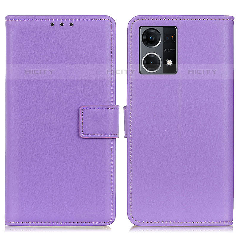 Custodia Portafoglio In Pelle Cover con Supporto A08D per Oppo F21 Pro 4G Viola