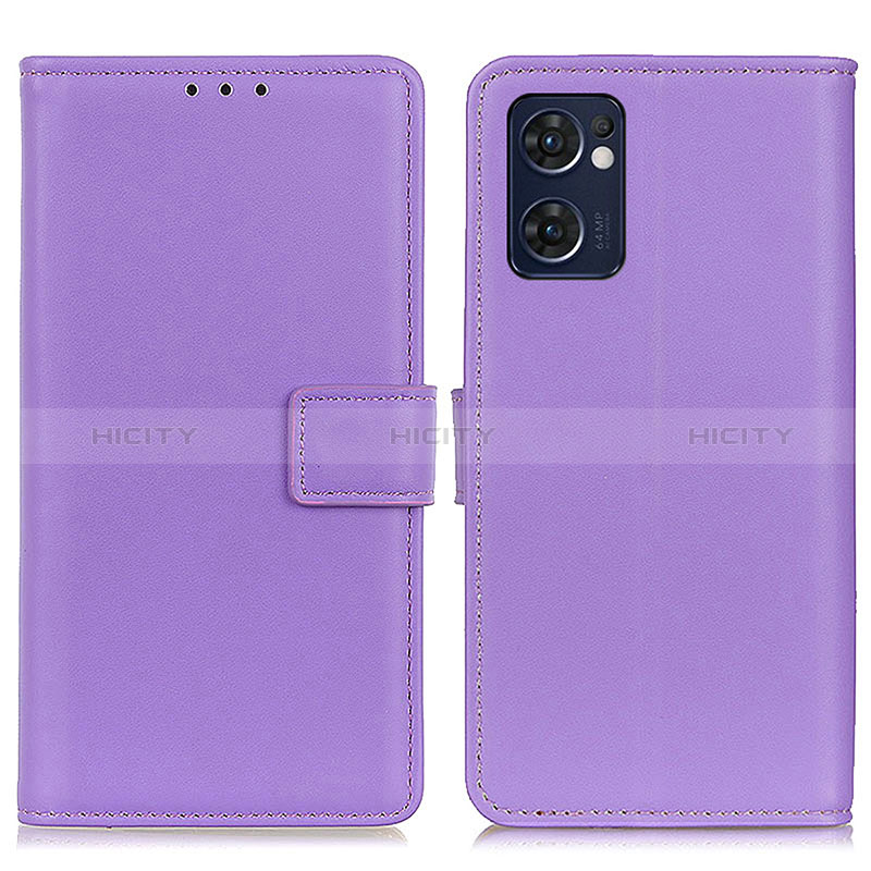 Custodia Portafoglio In Pelle Cover con Supporto A08D per Oppo Find X5 Lite 5G Viola